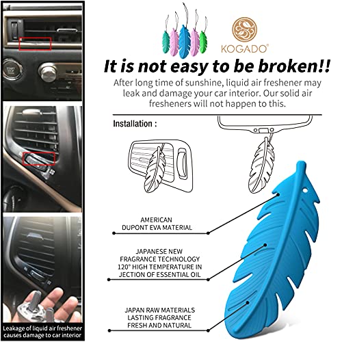 KOGADO Car Air Fresheners LongLasting Car Air Freshener Solid Colorful 5 Pieces for Cars for