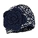 Rosette Flower Chunky Knit Headband, Multicolor Crochet Adjustable Ear Warmer
