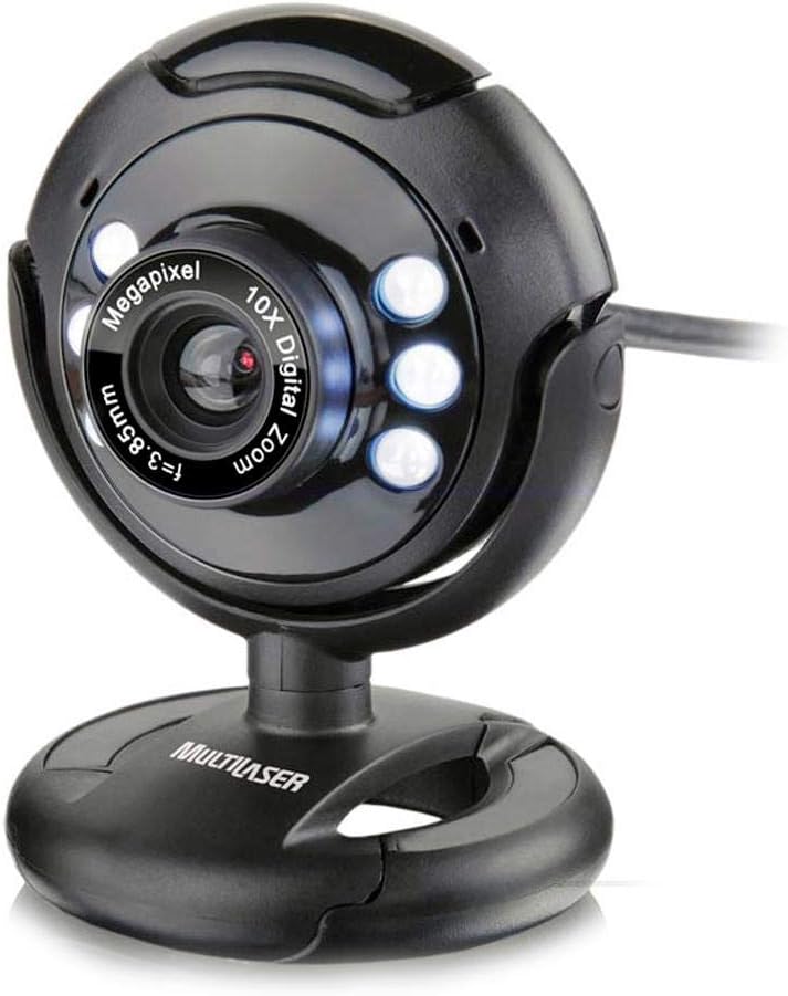 Webcam Multilaser Plug E Play 16Mp Nightvision Microfone Usb Preto - WC045 por Multilaser