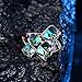 dnswez Statement Rings Multi -Color Change Crystal Ring 3D Birthstone Colorful 18k Gold Plated Cocktail Rings for Women