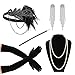 Zivyes 1920s Accessories Flapper Costume for Women Headpiece Cigarette Necklace Gloves (114A)