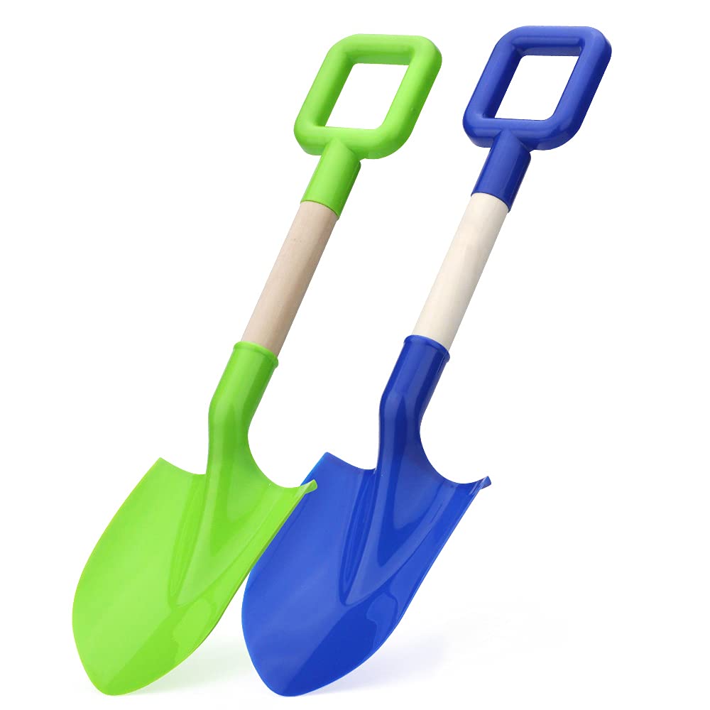 2 Pack Jumbo Shovels 16 Inch/40CM, Heavy Duty Plastic Sand Spade Shovel for Kids Adults, Solid Beach Sand Toy- Great for Sandbox,Outdoor, Snow Scoop, Planting Shovel for Toddler, Digging, Gardening