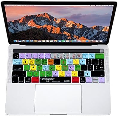 XSKN Ableton Live English Shortcut Silicone Keyboard Skin Cover for Apple Multi Touch Bar MacBook 13 Inch / 15 Inch (A1706, A1989, A1707, A1990) Released 2016/2017 / 2018, US EU Layout