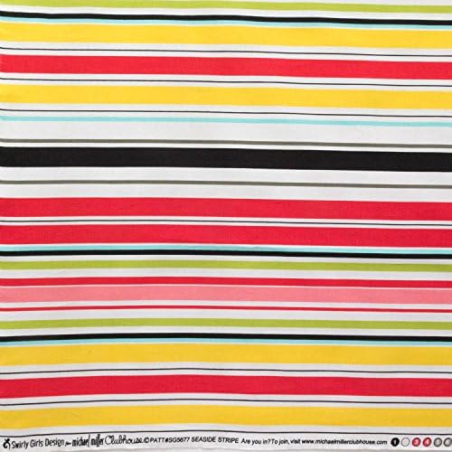 Seaside Stripe 100% Cotton Fabric Print by Designer Swirly Girls for Michael Miller 45" Width ℳ - Sold by the Yard