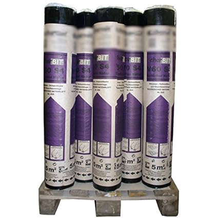 1 Palette Bitumen-Schweißbahn V60 S4 beschiefert grau 30 Rollen mit je 5 m² = 150 m² mit Glasvlieseinlage und Glasgewebeeinla