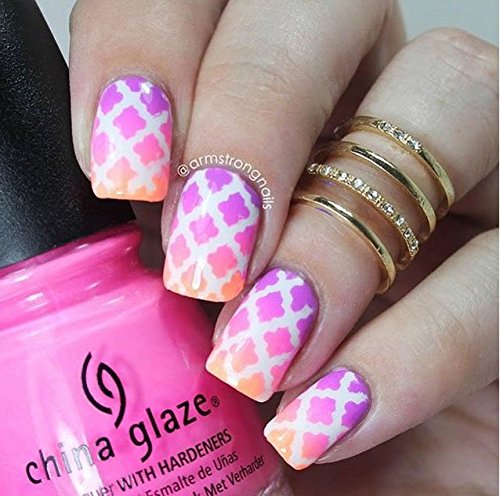 Quatrefoil Almaz Stencils Nail Vinyls By Twinkled T - 1 Sheet of 16 Stencils