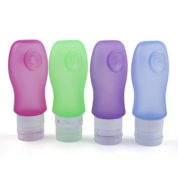Amzdeal Silicone Travel Bottles Refillable Leakproof BPA free Approved for Airport TSA, Portable ...