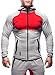 Ouber Men's Cotton Dri-fit Runners Hoodie Jacket (Grey/Red, US M=Tag L)
