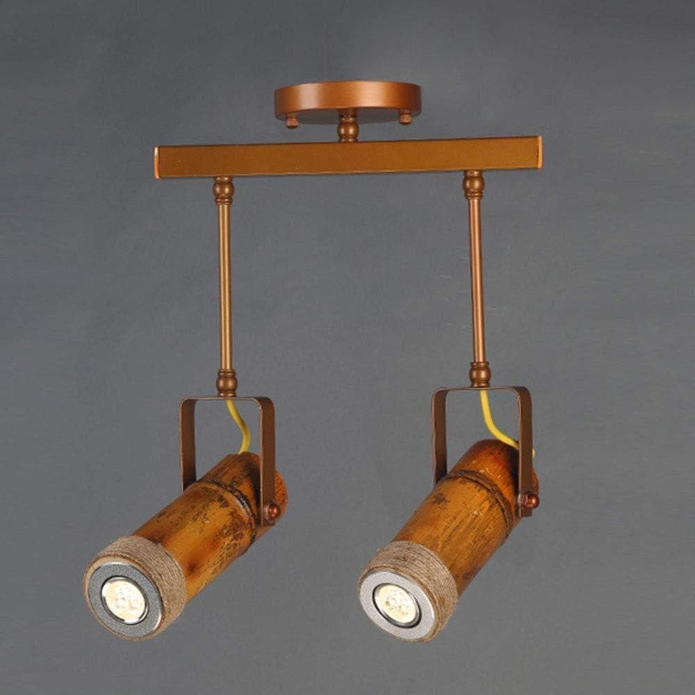 Lámpara de araña Iluminación de pista creativa Lámpara de bambú Focos