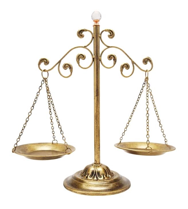 Photo 1 of Chez JuJu Antique Vintage Libra Jewelry Tower | Fairness Balance Scale | Lawyer Office Décor | Law Art Vintage Style Sculpture | Unique Gift Ideas for Attorney Law Student Judge Retirement | Bronze