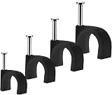 Abnii Cable Clips 400 Pcs 4 Sizes 4/6/8/10mm Steel-Nail Black Wire Tacks