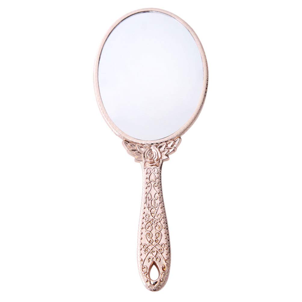 SOLUSTRE Vintage Personal Decorative Makeup Mirror Vintage with Rose Gold Handle