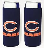 NFL 2013 Football Ultra Slim Beer Can Holder Koozie 2-Pack - Pick your team (Chicago Bears)