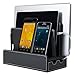 G.U.S. Multi-Device Charging Station Dock & Organizer - Multiple Finishes Available. for Laptops, Tablets, and Phones - Strong Build, Black Leatherette with 4-Port USB Power Strip