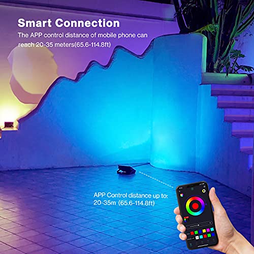 Olafus 50W LED RGBCW Flood Light, 500W Equivalent Bluetooth Flood Light