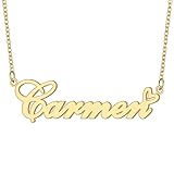 Carmen Personalized Name Necklaces 18K Gold Plated