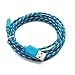 Casecover Universal Micro USB 3M 10FT Colorful Fabric Braided Data Cable Micro USB Data Sync Cable Charger Charging Cord for Android Samsung Galaxy S2 S3 S4 Note 2 HTC EVO One X S (6 Blue)