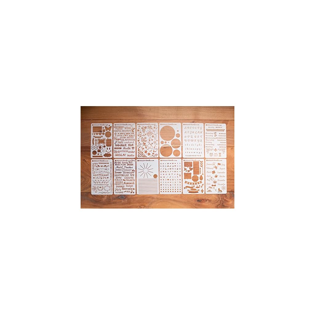 BULLETstencils Starter Set - Featuring 12 Journal Stencils: Includes ...
