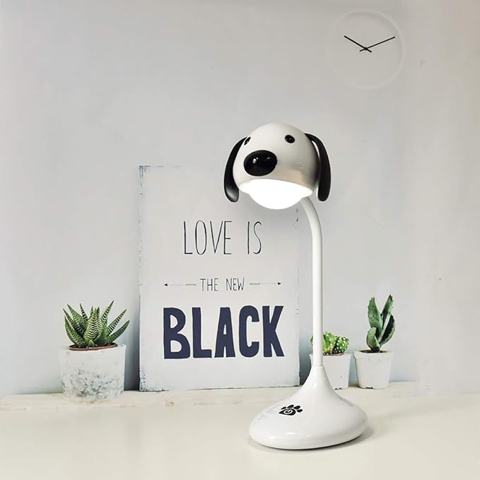 Impro White Colour Puppy Design USB Rechargeable with 2 Changing by Soft Touch Sensor Suitable for Night Lamp/Desk Lamp/Study Lamp/Table Lamp Will Beautify Your Home Decor