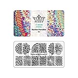 PUEEN Nail Art Stamping Plate - Marble Paradise 01 - Theme Park Collection 125x65mm Unique Nailart Polish Stamping Manicure Image Plates Accessories Kit - BH000715