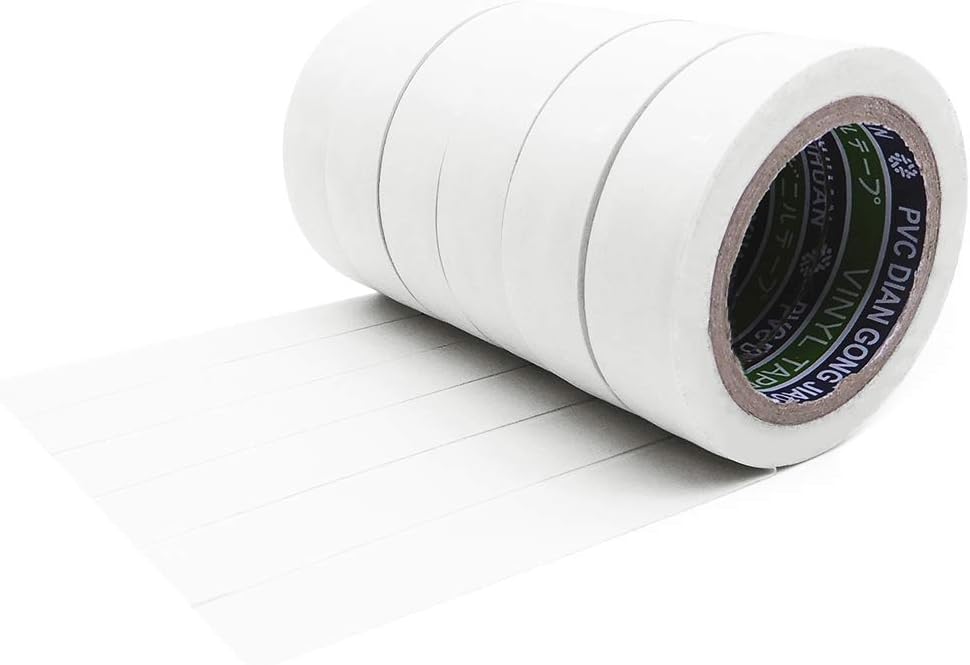 ALBOYI White Electrical Tape 6 Rolls, 17mm x 9m Self Adhesive PVC Insulation Gaffer Tape for Insulating Repairing and Protecting Wires - Image 4