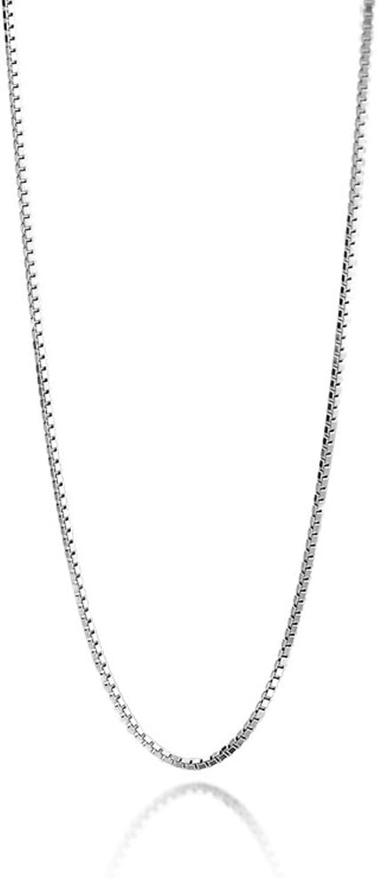 Jewelry 1.5mm Titanium Steel Box Chain Silver Chain Necklaces for Women Girl 16" - 30"