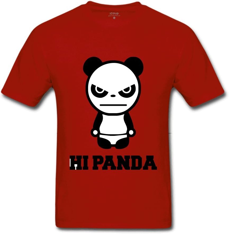 Unisex Cotton Classic Hi Panda T Shirt Short Sleeve O Neck Tee