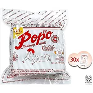 Popo Malaysia Fish Muruku Cracker Original Flavour Crispy Snack Tea Time Biscuit Muruku Ikan Biskut Malaysia Halal 30x12g 360g 12 7 Oz Amazon Com