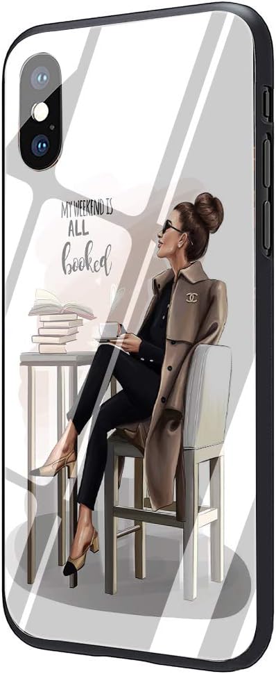 Queen Princess Girl Female boss Coffee Tempered Glass Phone Case Cover for iPhone 11 Pro Max Xs XR X 8 7 6 6S Plus (G2,for iPhone 11 Pro Max)