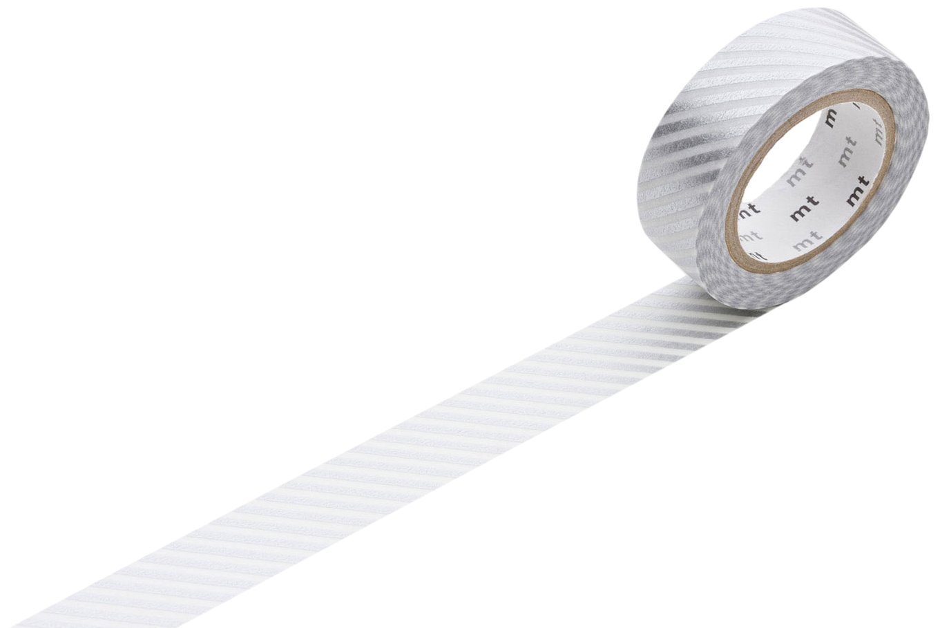 mt Stripe Washi Masking Tape Roll - Silver