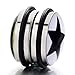 2pcs 8mm Magnetic Black Circle Star Stud Earrings for Men, Non-piercing Clip on Fake Ear Plugs