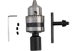 B12 Drill Chuck with Wrench 1.from 5 to 10mm Clamping Range Metal Keyed Chuck for Milling Machine Lathe Drilling Machine Wood