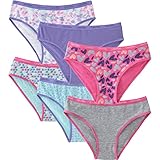 Calvin Klein Girls Comfort Stretch Bikini Underwear 6-Pack, Medium (8/10), Assorted Pink