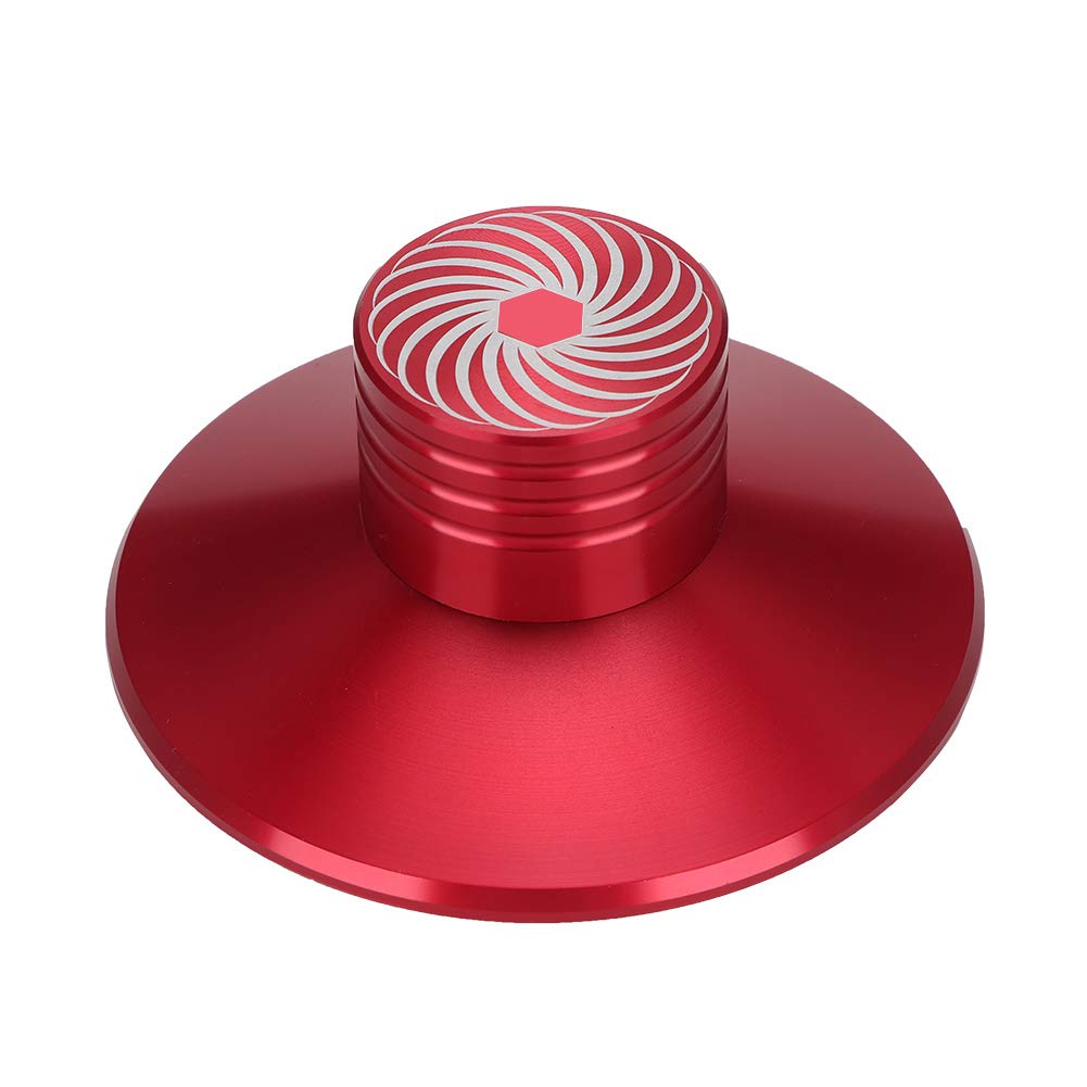 Yunir Record Clamp, Aluminum Audio Disc Turntable Stabilizer Clamp, (Red)