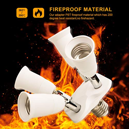 Toplimit Free Swing 4 Port E26 Light Bulb Lamp Socket Adapter Splitter (4 Port) - Thumbnail 2