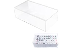 Empty Clear Acrylic Mahjong Case for 1.2"×0.9"×0.5 American Mahjong Tiles, 160–200 Tile Storage Organizer, Dust-Proof Mahjong