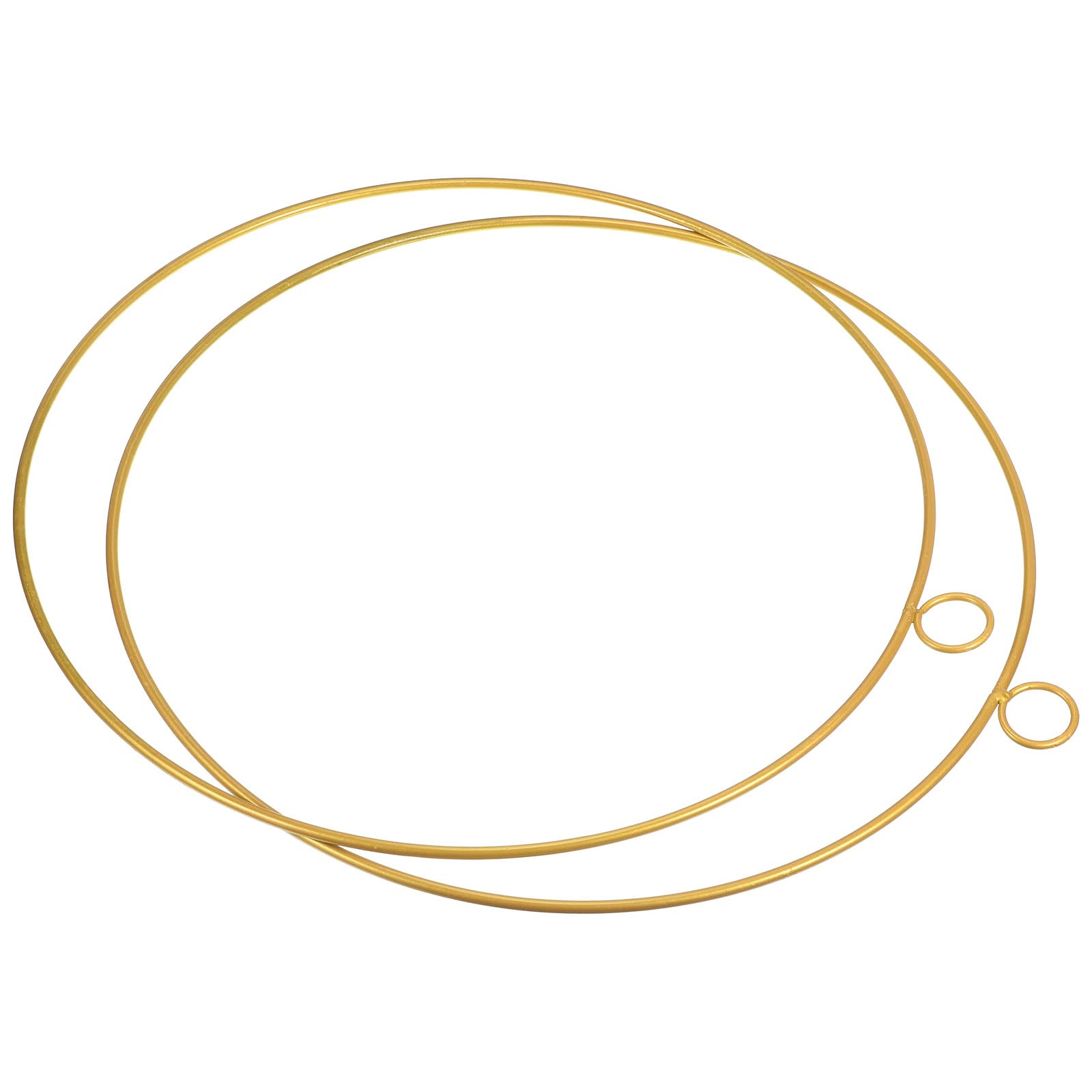 PATIKIL 12 Inch Round Metal Floral Hoop, 2 Pcs Gold Wreath Macrame Frame for Wedding Geometric Decor Party Wall Hanging, Gold Tone