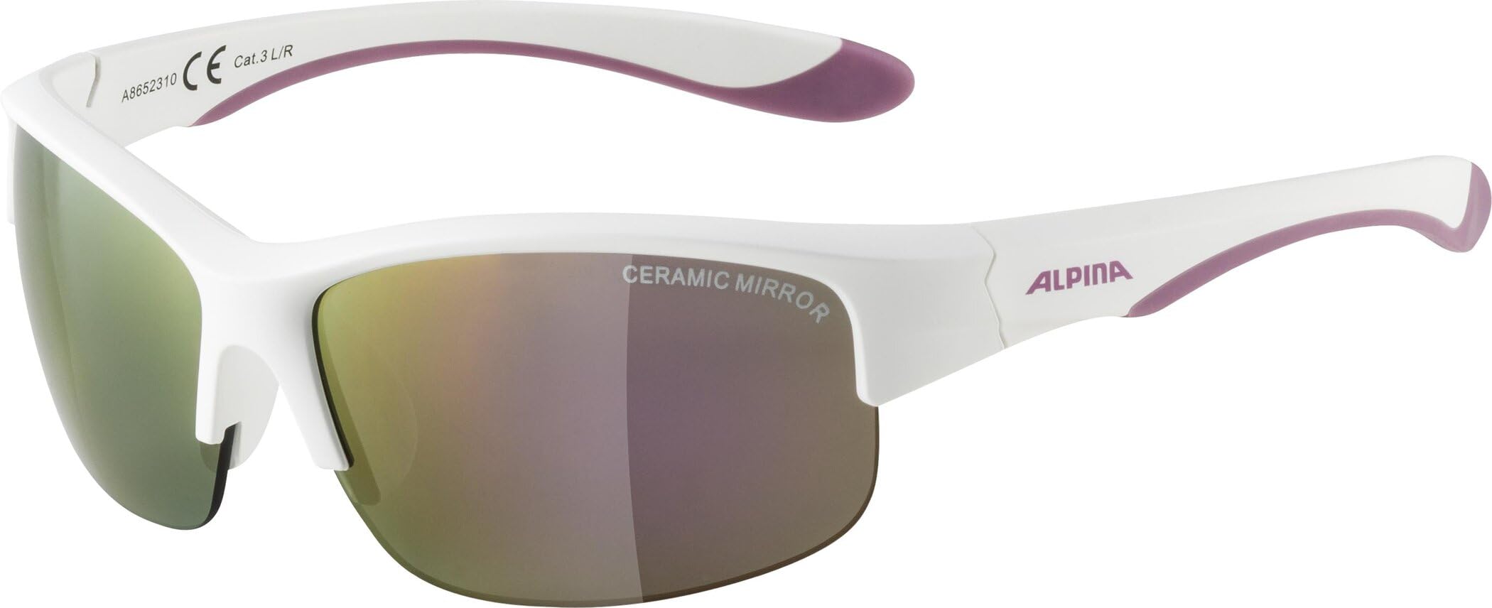 ALPINA Unisex - Children, FLEXXY YOUTH HR sunglasses, white purple matt, One Size