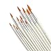 Acrux7 Round Point Paint Brushes Set, 12 Pcs Paintbrushes Tip Range from Detail Liner, Medium to Large Size for Watercolor, Oil, Acrylic Painting and Craft, Nail, Face Painting (White Pen)
