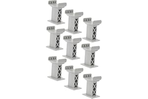 Toyvian 9Pcs Train Bridge Support Risers for Train Tracks Compatible with Major Brands Smooth Safe Design