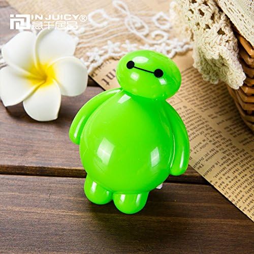 Injuicy Lighting Modern Baymax Led Night Light Cartoon Children Bedrooms Bedside Sensor Night Lamp Art Deco with Switch Plug US Gift (Green)