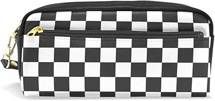 Amazon ミヤビヤ ペンケース チェッカーボード チェッカー柄 市松模様 市松柄 チェック柄 格子柄 筆箱 化粧ポーチ Puレザー 入学祝い プレゼント ペンケース 文房具 オフィス用品