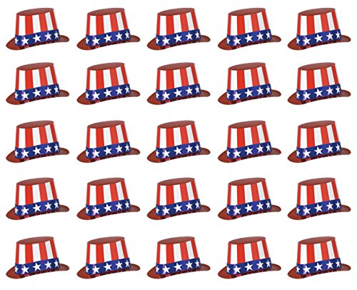 Beistle 66617-25 25-Pack Foil Patriotic Hi-Hats