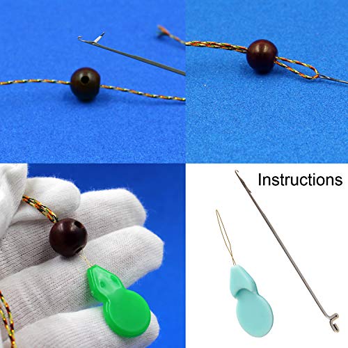 200pcs 12mm Natural Painted Wood Beads Round Loose Wooden Bead Bulk with Scissors Threader Beading Cord for Jewelry Making Craft Hair DIY Macrame Rosary Bracelet Necklace (Ball and Tubular Shape)