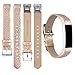 iGK Leather Replacemnt Bands Compatible for Fitbit Alta and Fitbit Alta HR, Genuine Leather Wristbands with Stainless Steel Buckle Rose Gold