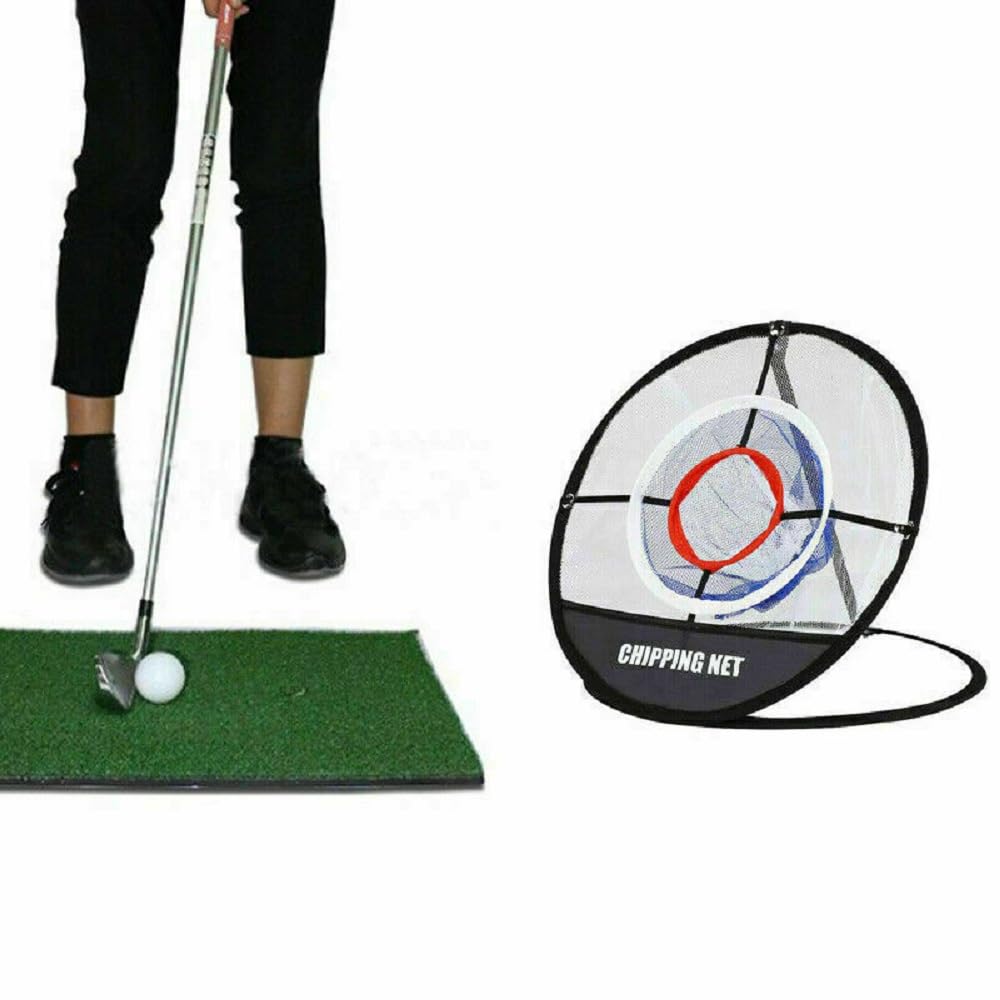 BodyArt Golf Practice Training Chipping Net Hitting Aid In/Outdoor Bag Training Network Golf Indoor Chipping Pop-up Pitching Cage Mats Practice Easy Net Golf Training Aids