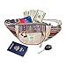 Maha Bodhi Handmade Hemp Festival Waistpack Boho Hippie Waist Bag Hip Bum Running Belt Fanny Pack (Multi Color Stripe)
