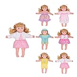 Huang Cheng Toys for 12 Inch Alive Baby Doll Handmade Lovely Dress Clothes Outfits Costumes Dolly Pretty Doll Cloth Accessories Set of 7