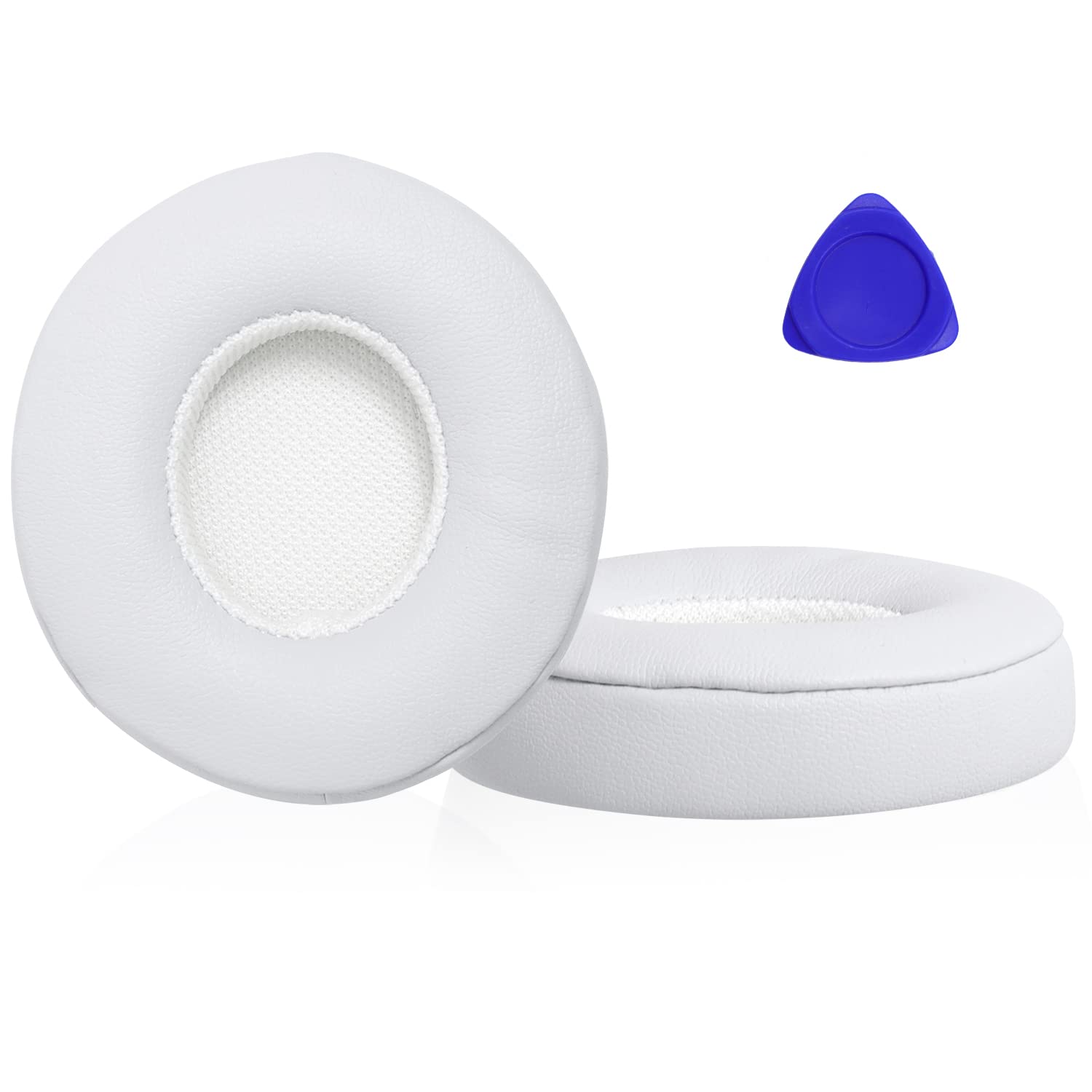 Professional Replacement Ear Pads for Beats Solo 2 & Solo 3 Wireless On-Ear Headphones, Premium Headphones Earpads Cushions with Softer Leather and High Elastic Sponge Memory Foam,White — image 1