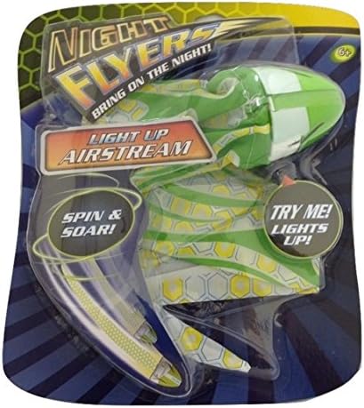 Night Flyers AirStream - Light Up Glow in the Dark AirStream with Soft Rubber grip - Throw from the front like a Football or Spin by the tail
